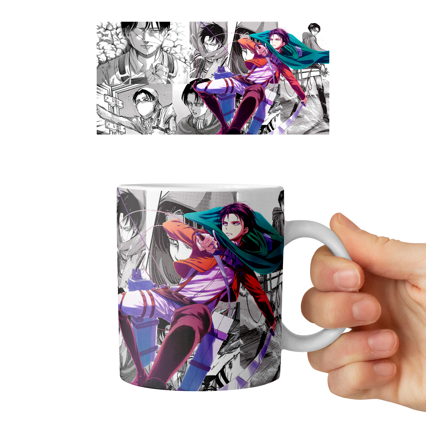 Taza 11 oz Levi - D2 (Attack On Titan)