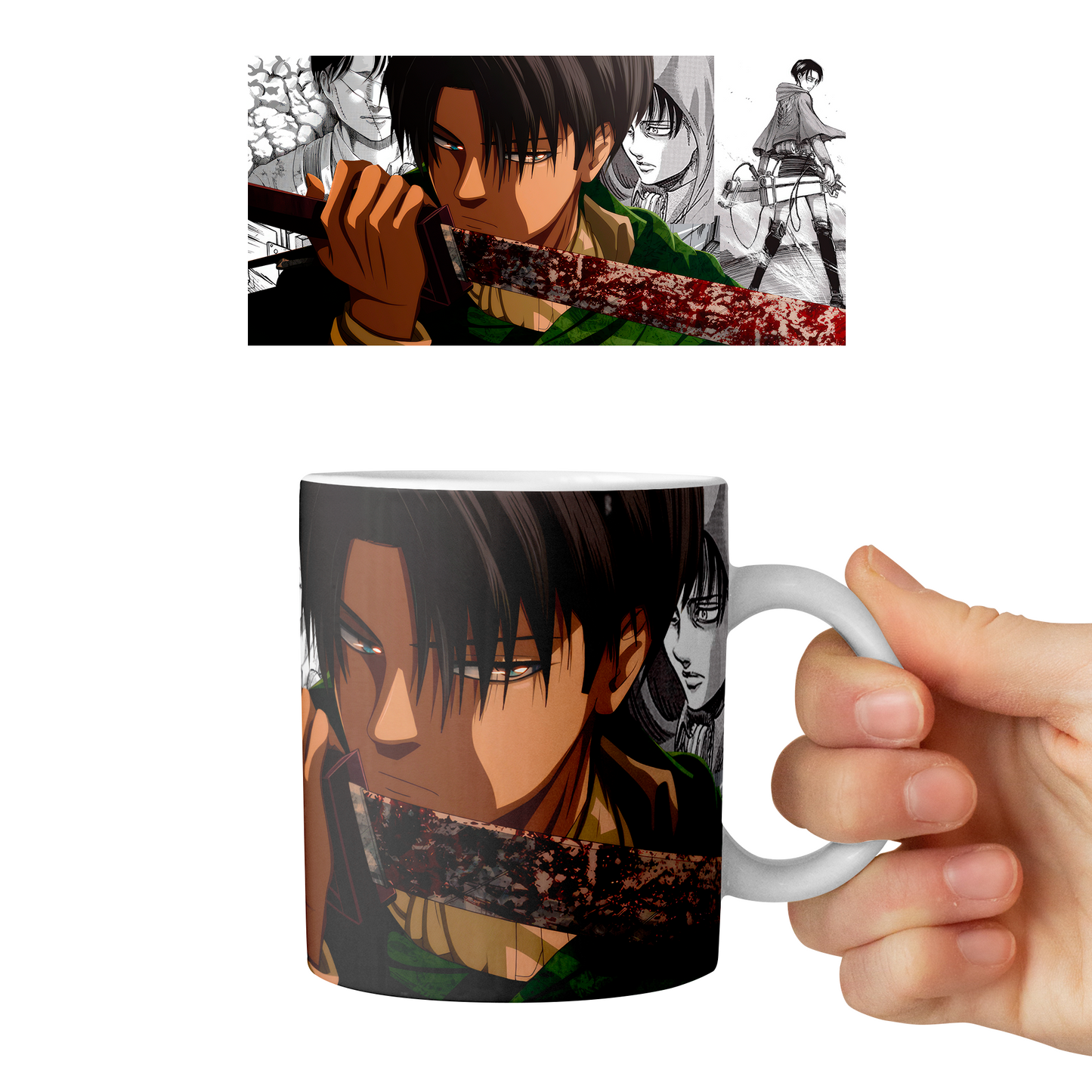 Taza 11 oz Levi - D6 (Attack On Titan)