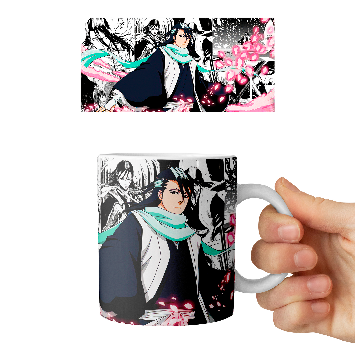 Taza 11 oz Byakuya Kuchiki - D2 (Bleach)