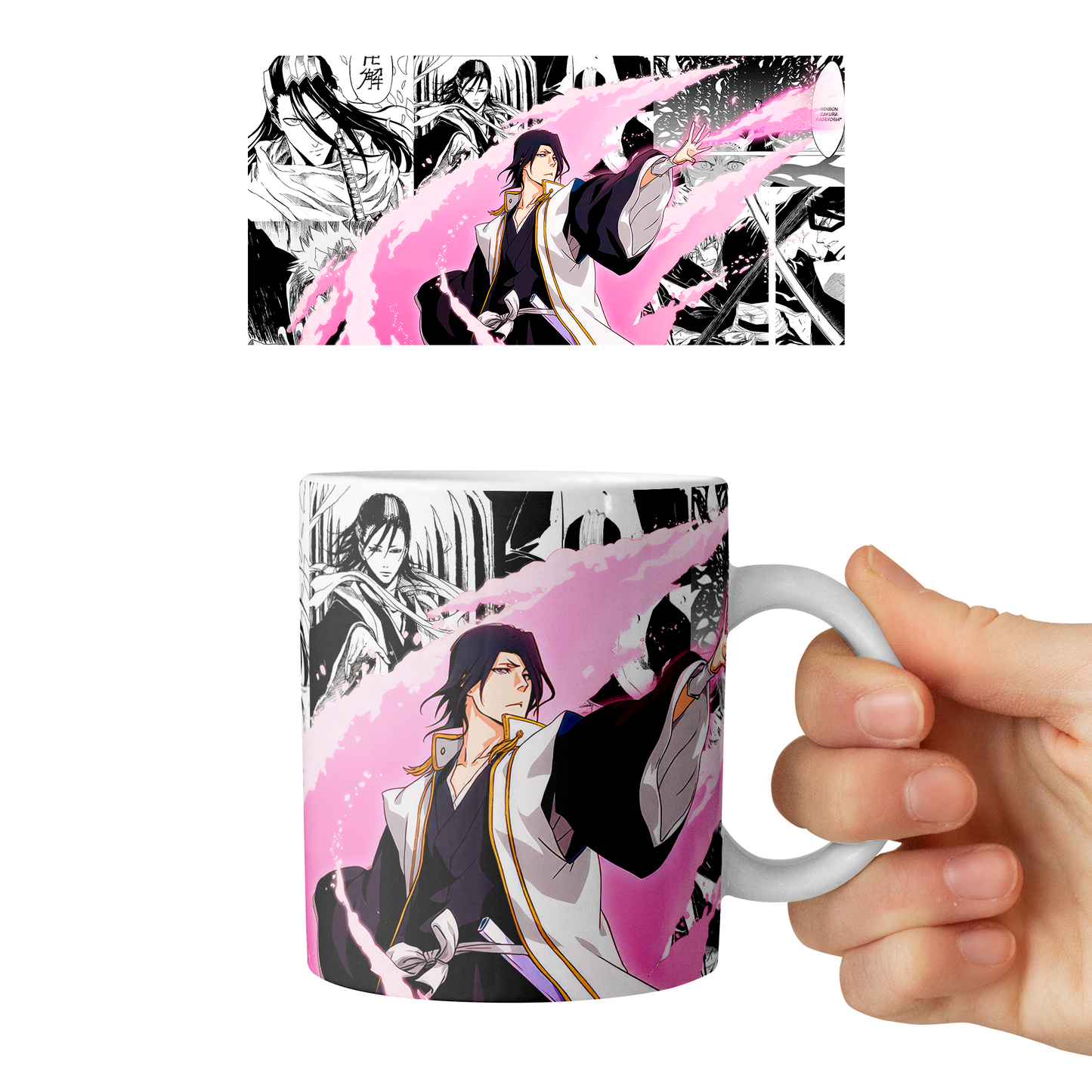 Taza 11 oz Byakuya Kuchiki - D4 (Bleach)