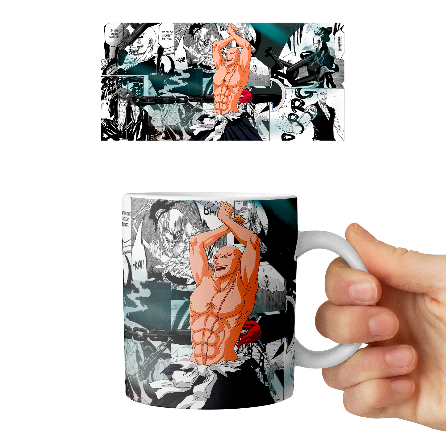 Taza 11 oz Ikkaku Madarame - D4 (Bleach)