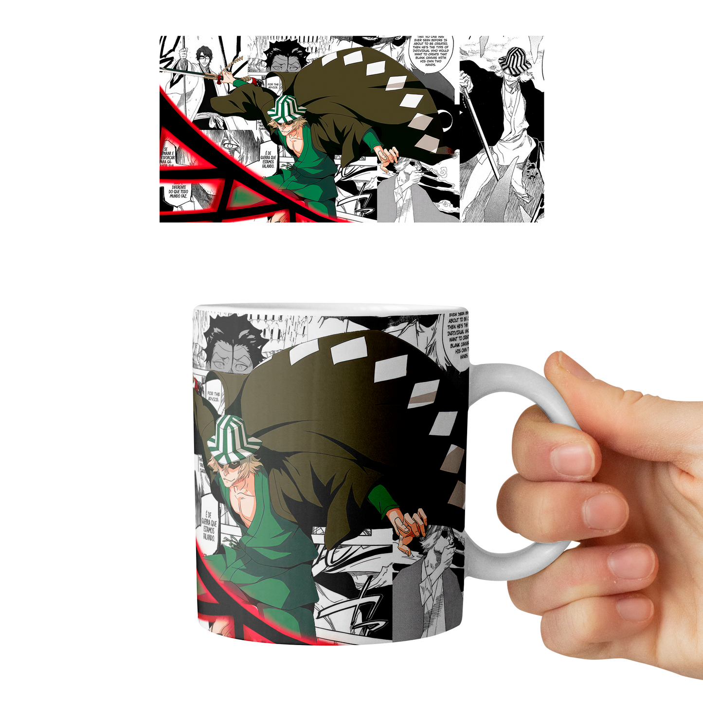 Taza 11 oz Kisuke Urahara - D2 (Bleach)