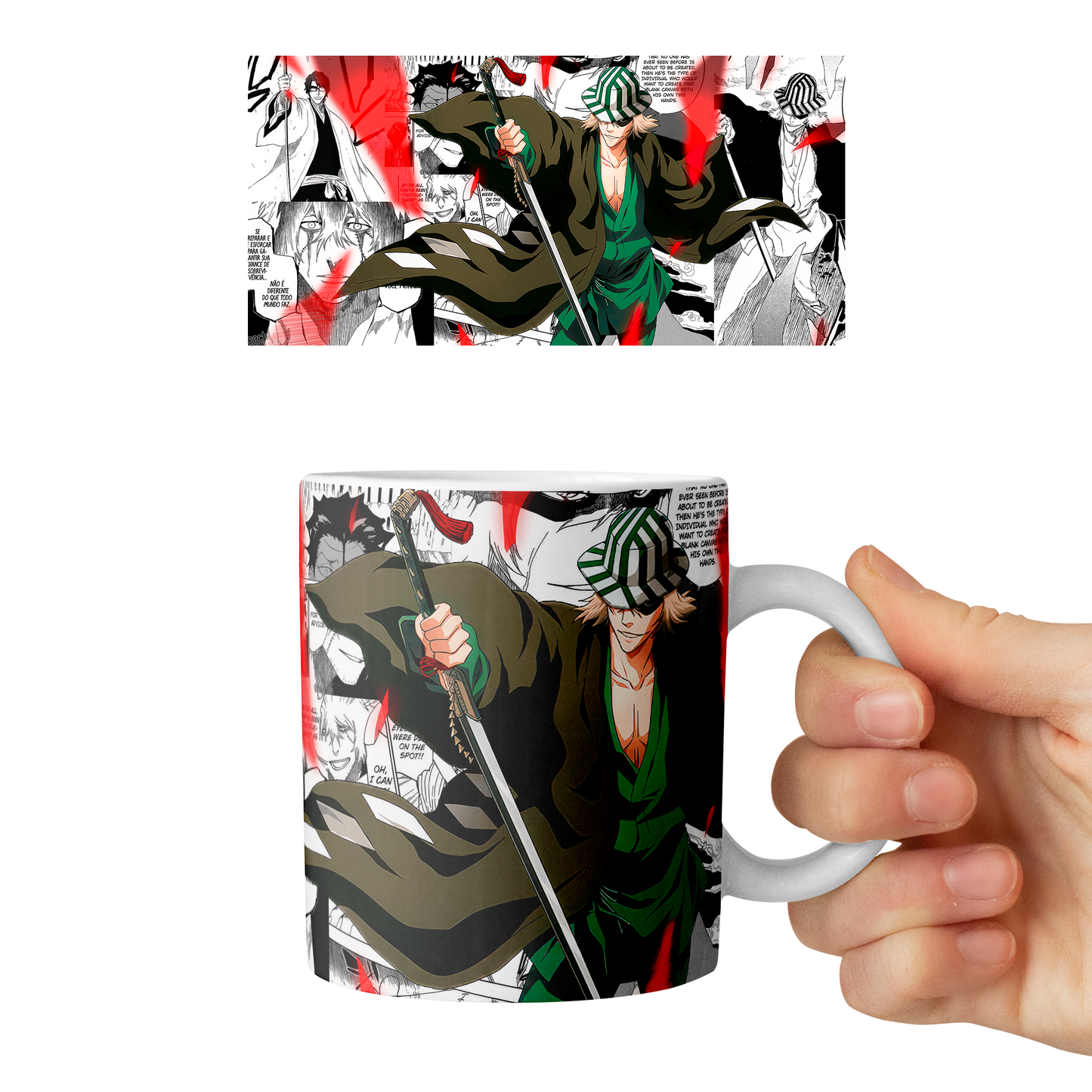 Taza 11 oz Kisuke Urahara - D3 (Bleach)