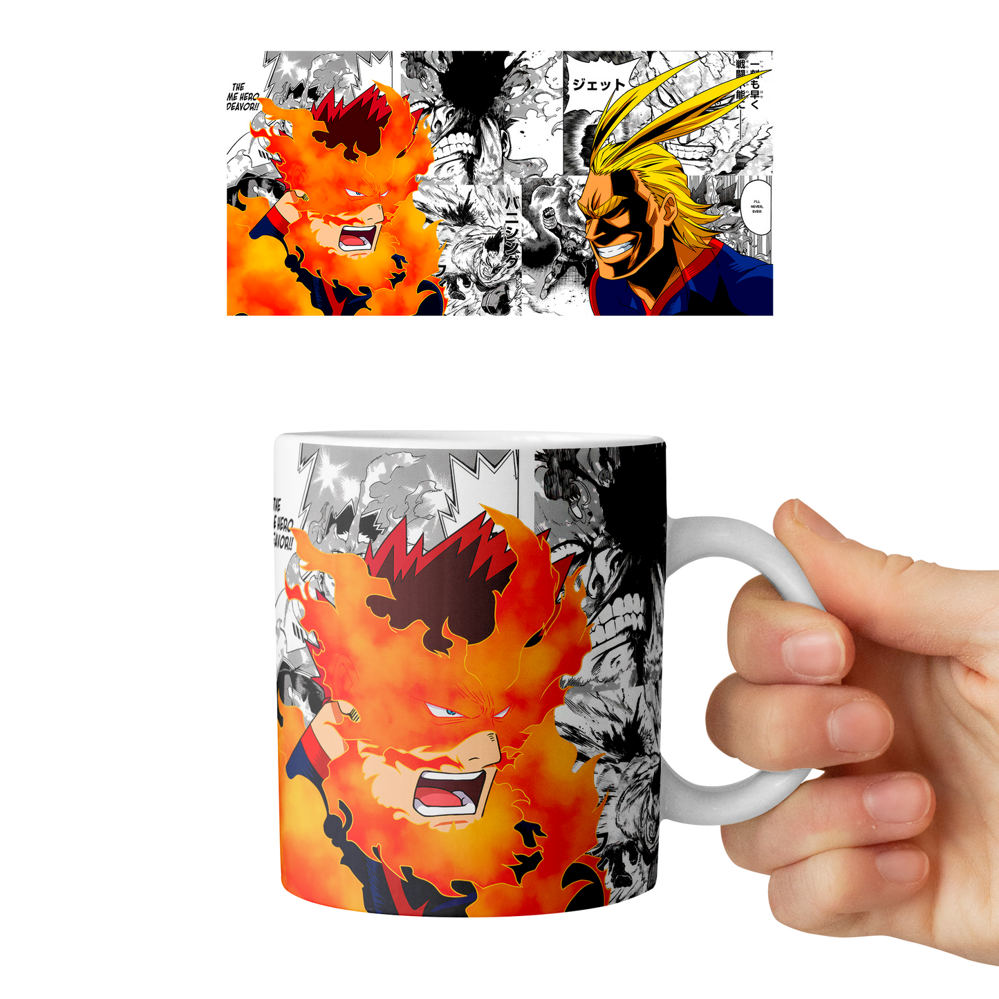 Taza 11 oz Endeavor x All Might - D1 (Boku No Hero Academia)