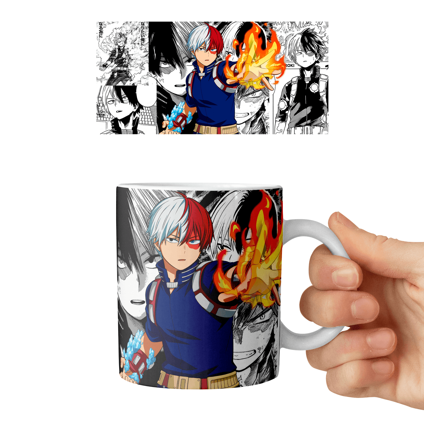 Taza 11 oz Todoroki - D2 (Boku No Hero Academia)