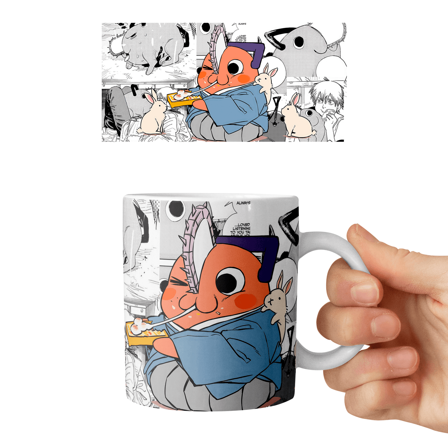 Taza 11 oz Pochita - D5 (Chainsaw Man)