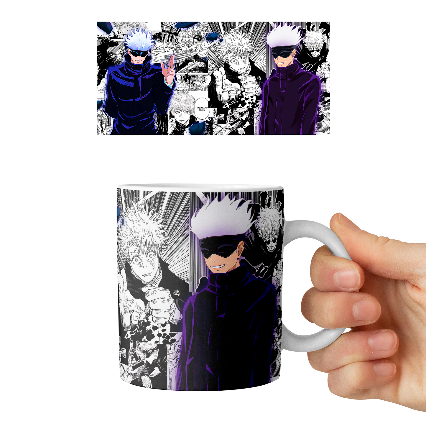 Taza 11 oz Gojo Satoru - D2 (Jujutsu Kaisen)