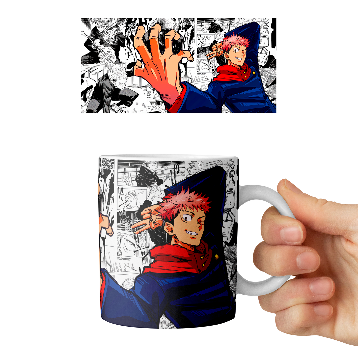 Taza 11 oz Itadori Yuji - D4 (Jujutsu Kaisen)