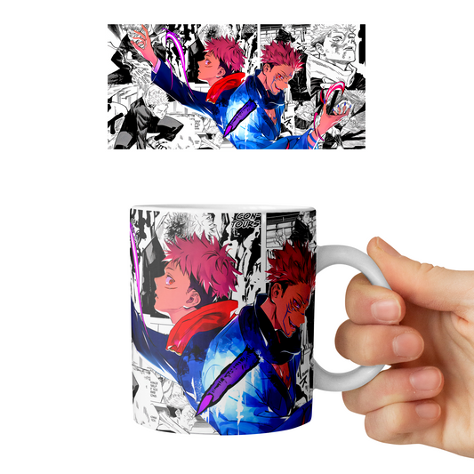 Taza 11 oz Itadori Yuji x Sukuna (Jujutsu Kaisen)