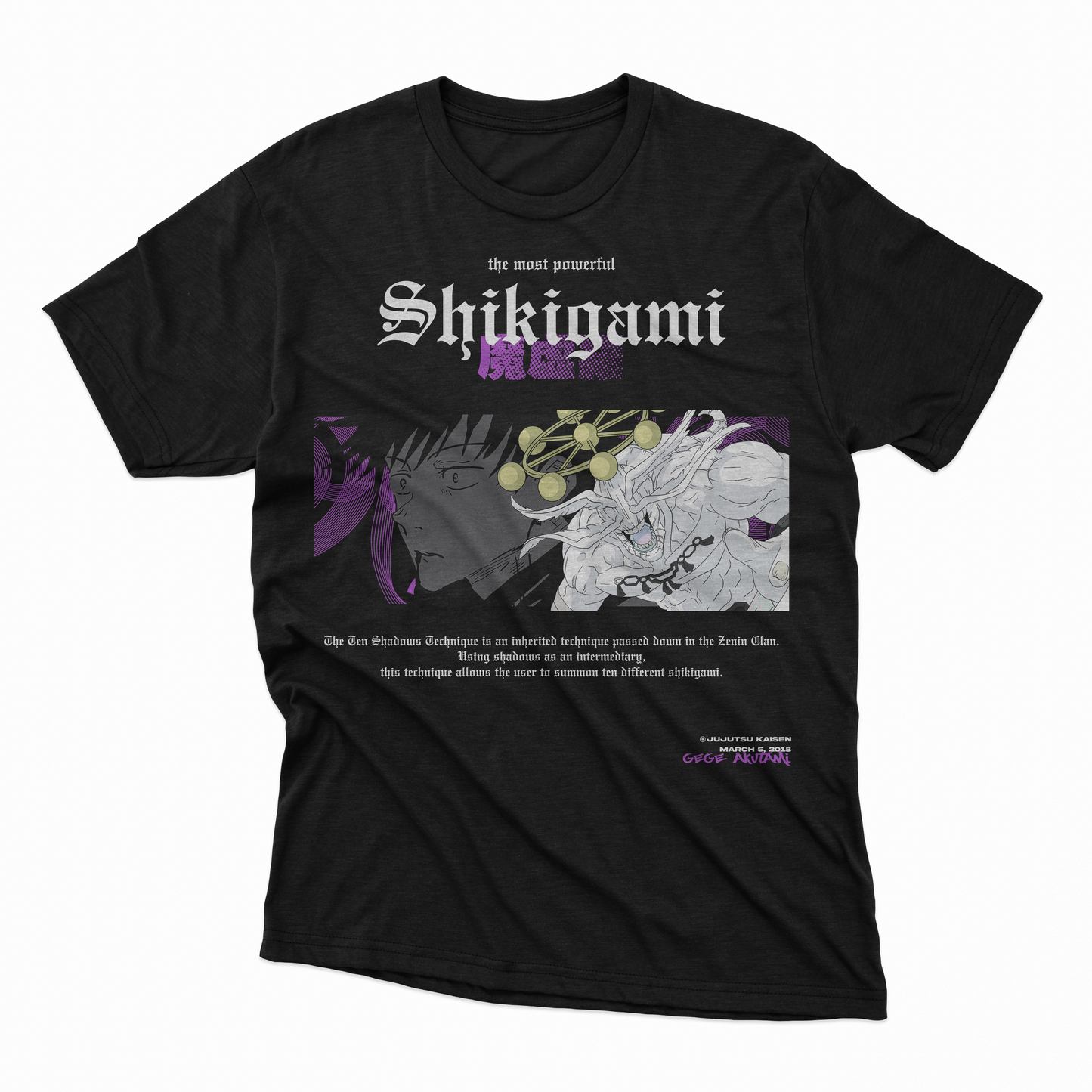 Playera Shikigami - D1 (Corte Overzise y Corte Regula)