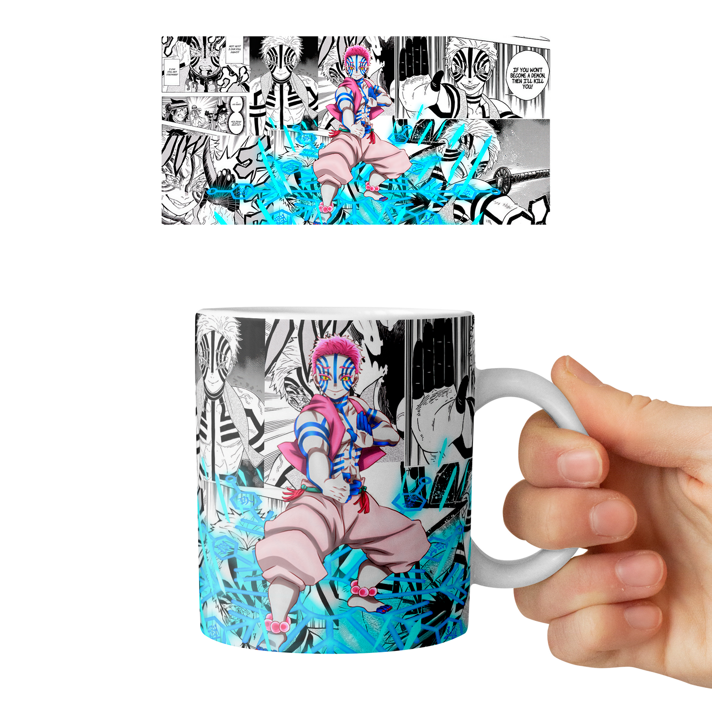 Taza 11 oz Akaza - D2 (Kimetsu No Yaiba)