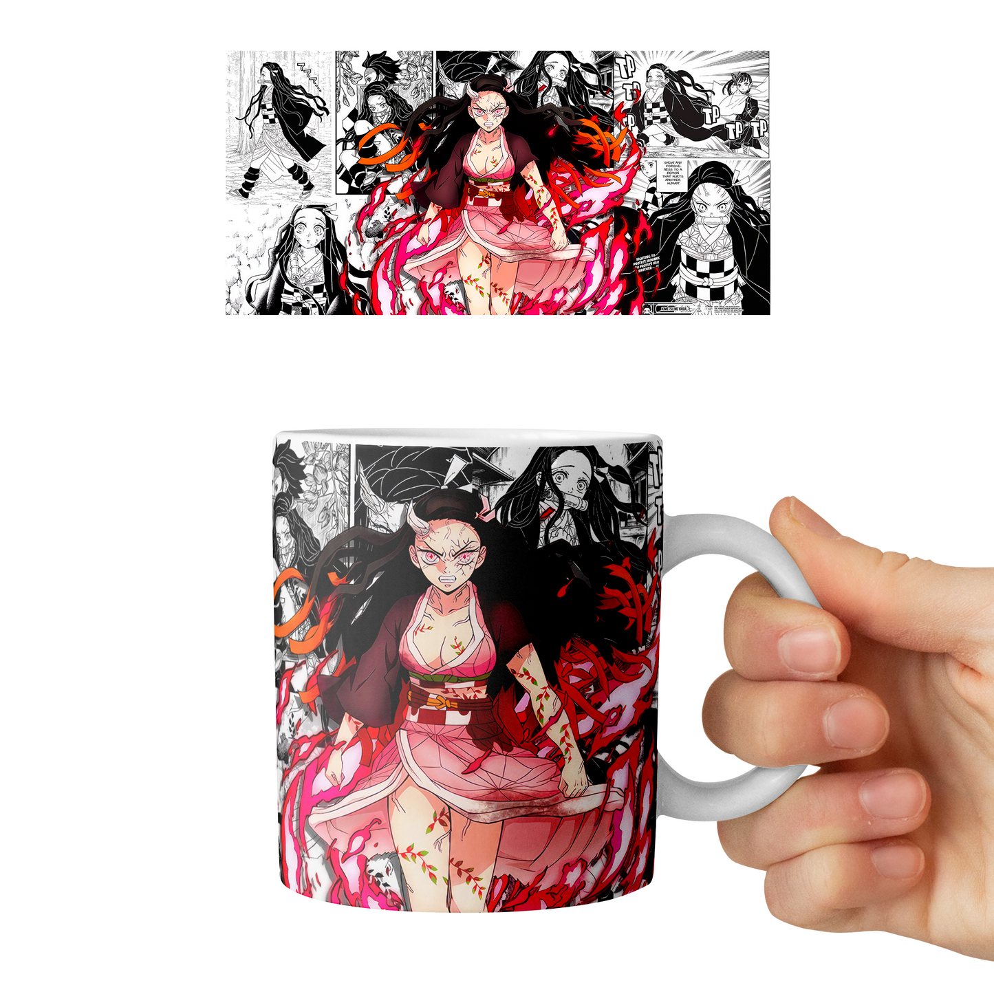 Taza 11 oz Nezuko Kamado - D3 (Kimetsu No Yaiba)