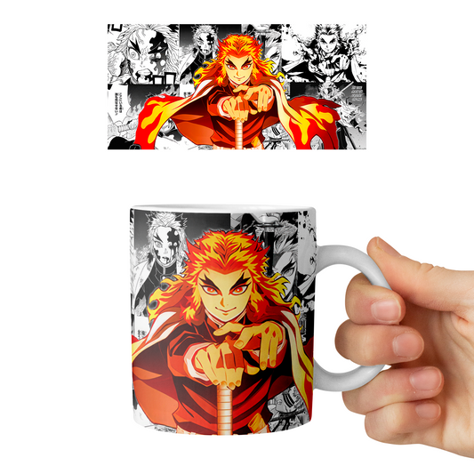 Taza 11 oz Rengoku - D2 (Kimetsu No Yaiba)