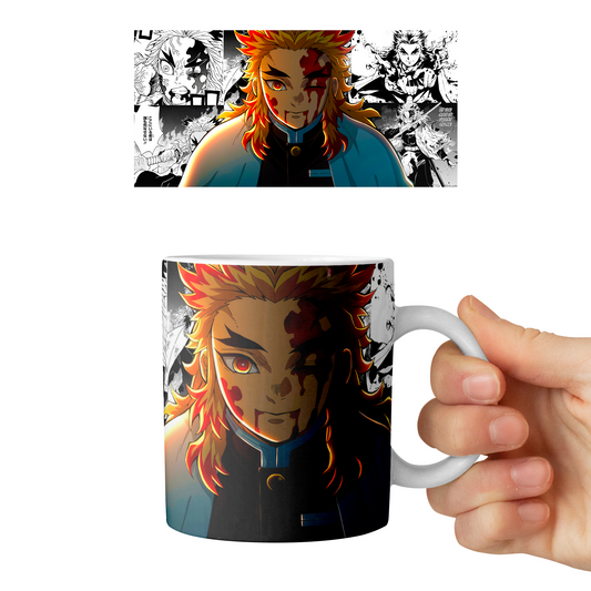 Taza 11 oz Rengoku - D5 (Kimetsu No Yaiba)