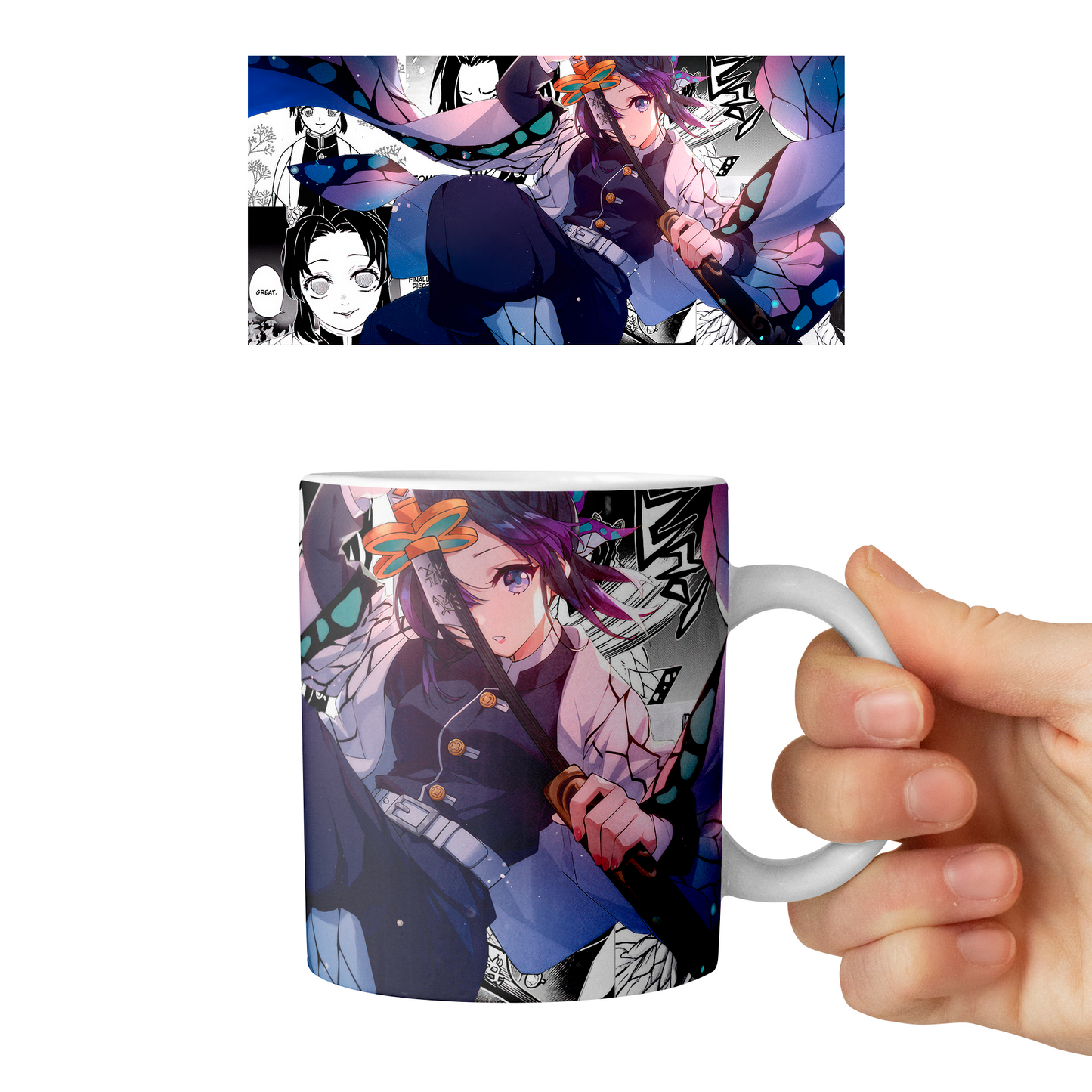 Taza 11 oz Shinobu Kocho - D3 (Kimetsu No Yaiba)