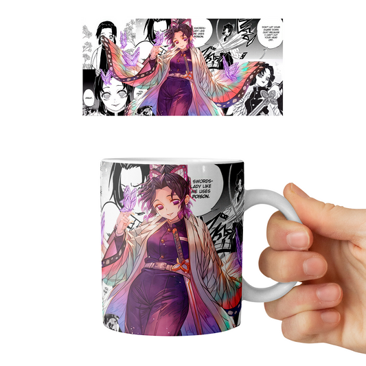 Taza 11 oz Shinobu Kocho - D4 (Kimetsu No Yaiba)