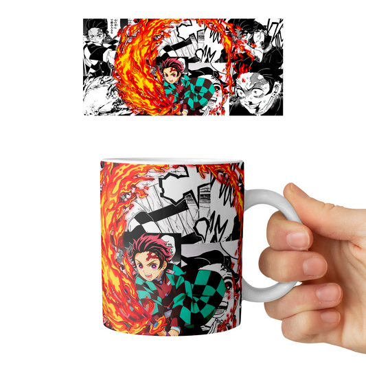 Taza 11 oz Tanjiro Kamado - D3 (Kimetsu No Yaiba)