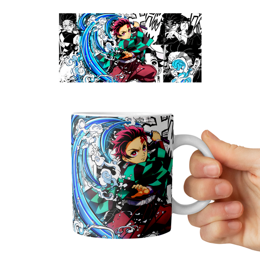 Taza 11 oz Tanjiro Kamado - D4 (Kimetsu No Yaiba)