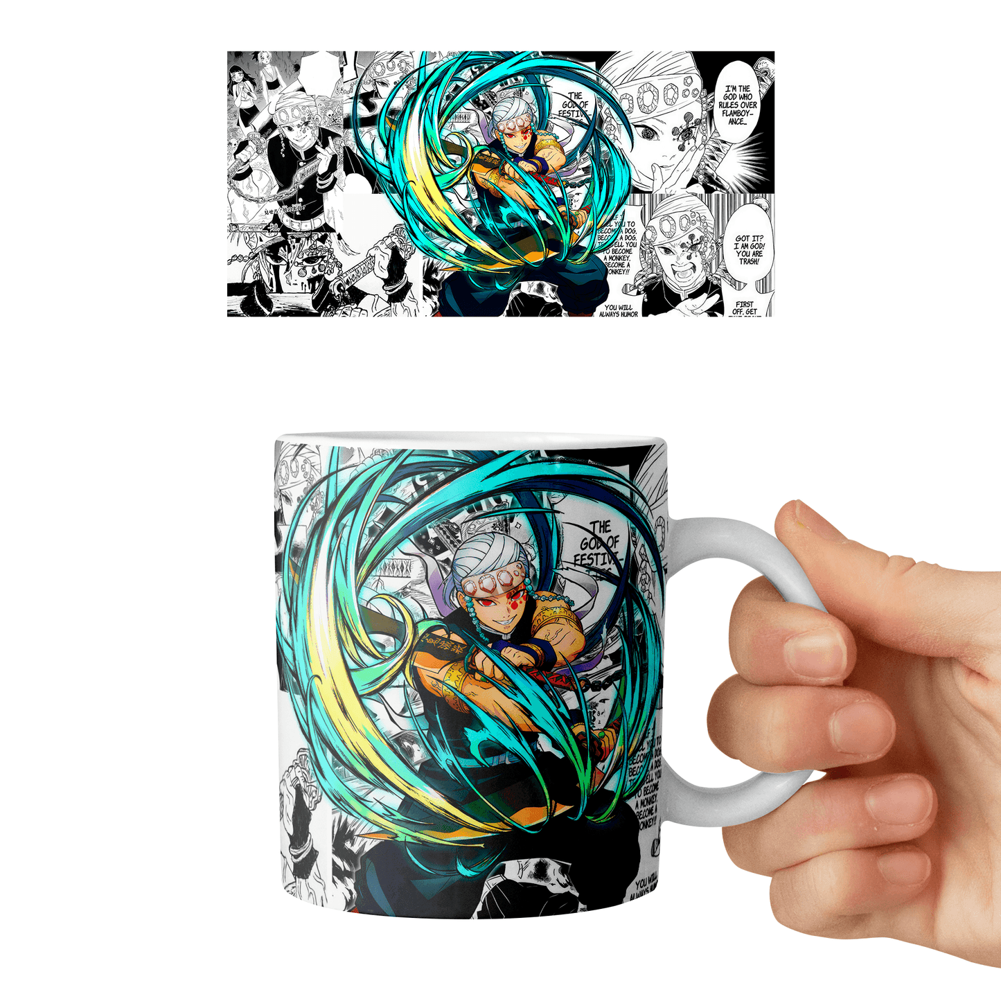 Taza 11 oz Tengen Uzui - D4 (Kimetsu No Yaiba)