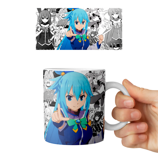 Taza 11 oz Aqua - D4 (KonoSuba)