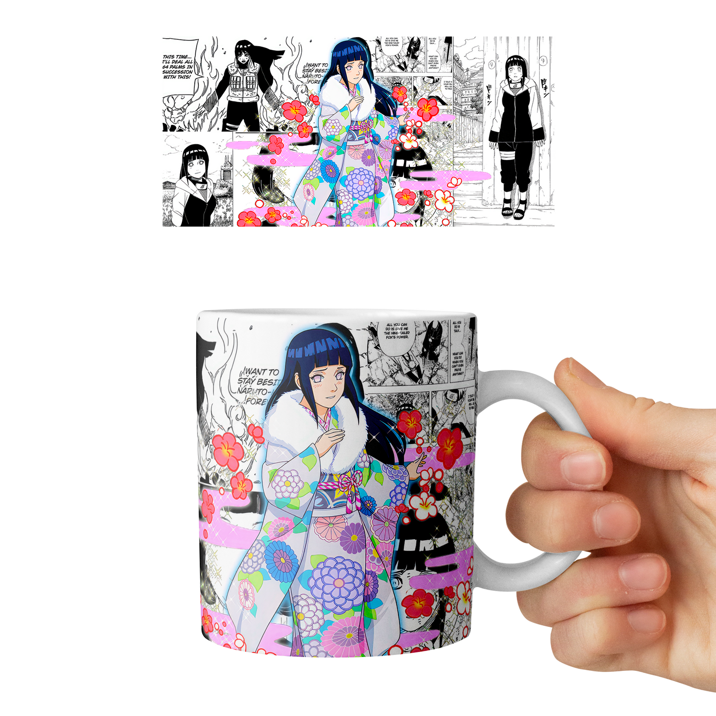 Taza 11 oz Hinata Hyuga - D3 (Naruto)