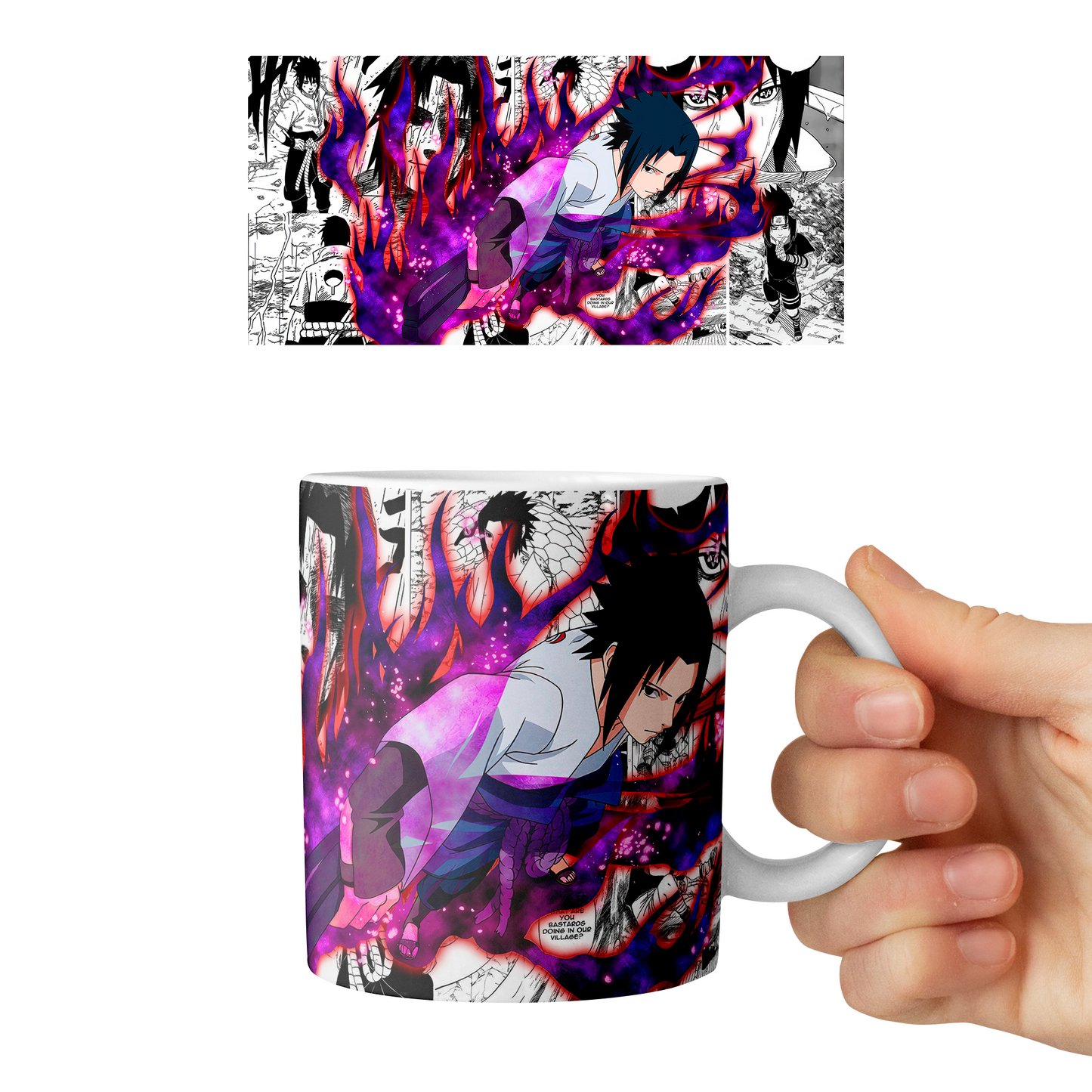 Taza 11 oz Sasuke Uchiha D3 - (Naruto)