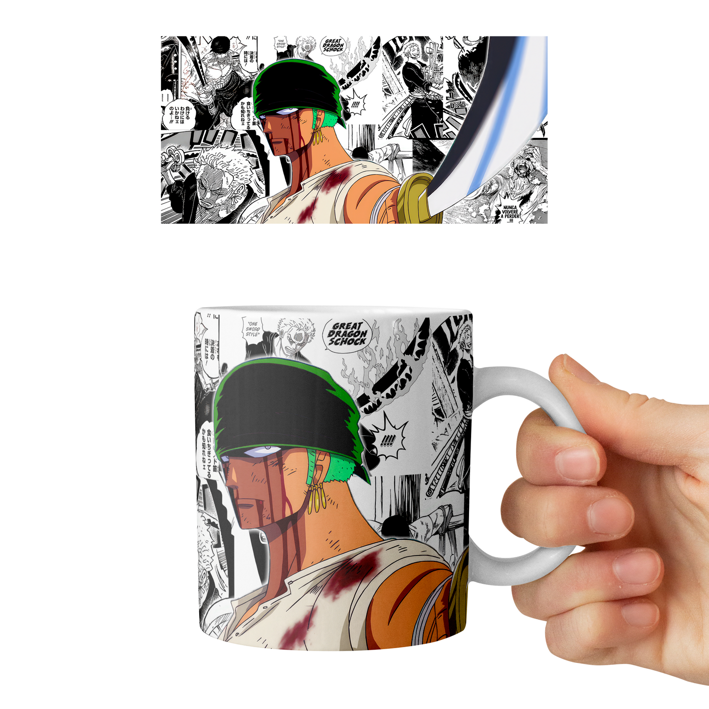 Taza 11 oz Roronoa Zoro - D10 (One Piece)