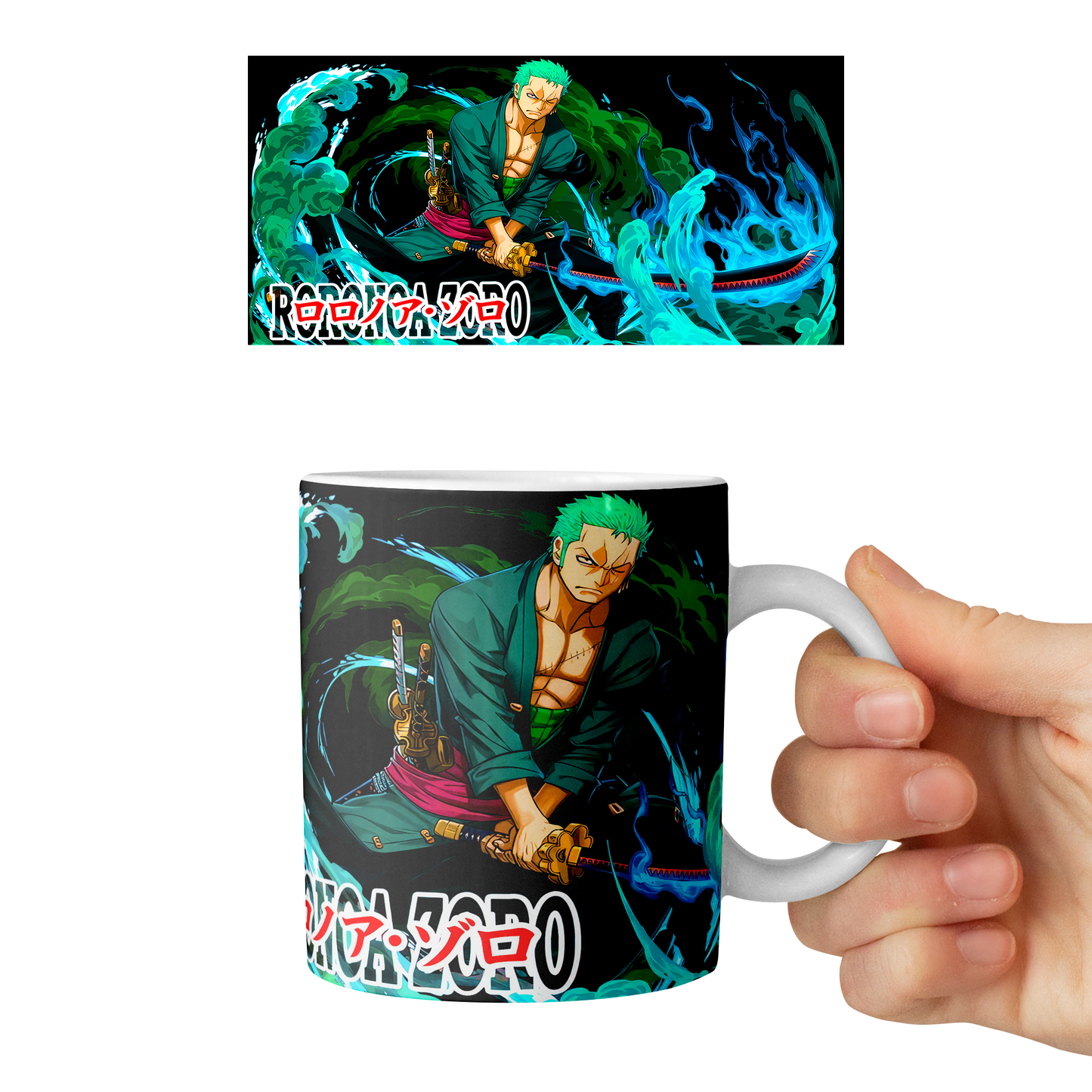 Taza 11 oz Roronoa Zoro - D11 (One Piece)