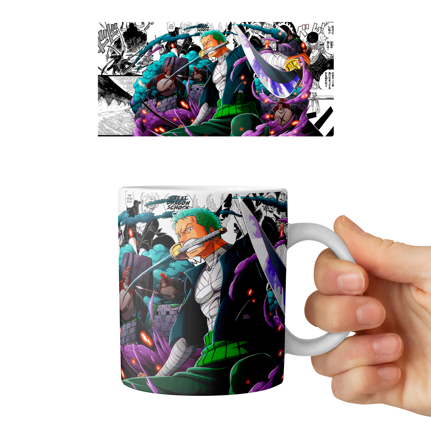 Taza 11 oz Roronoa Zoro - D3 (One Piece)