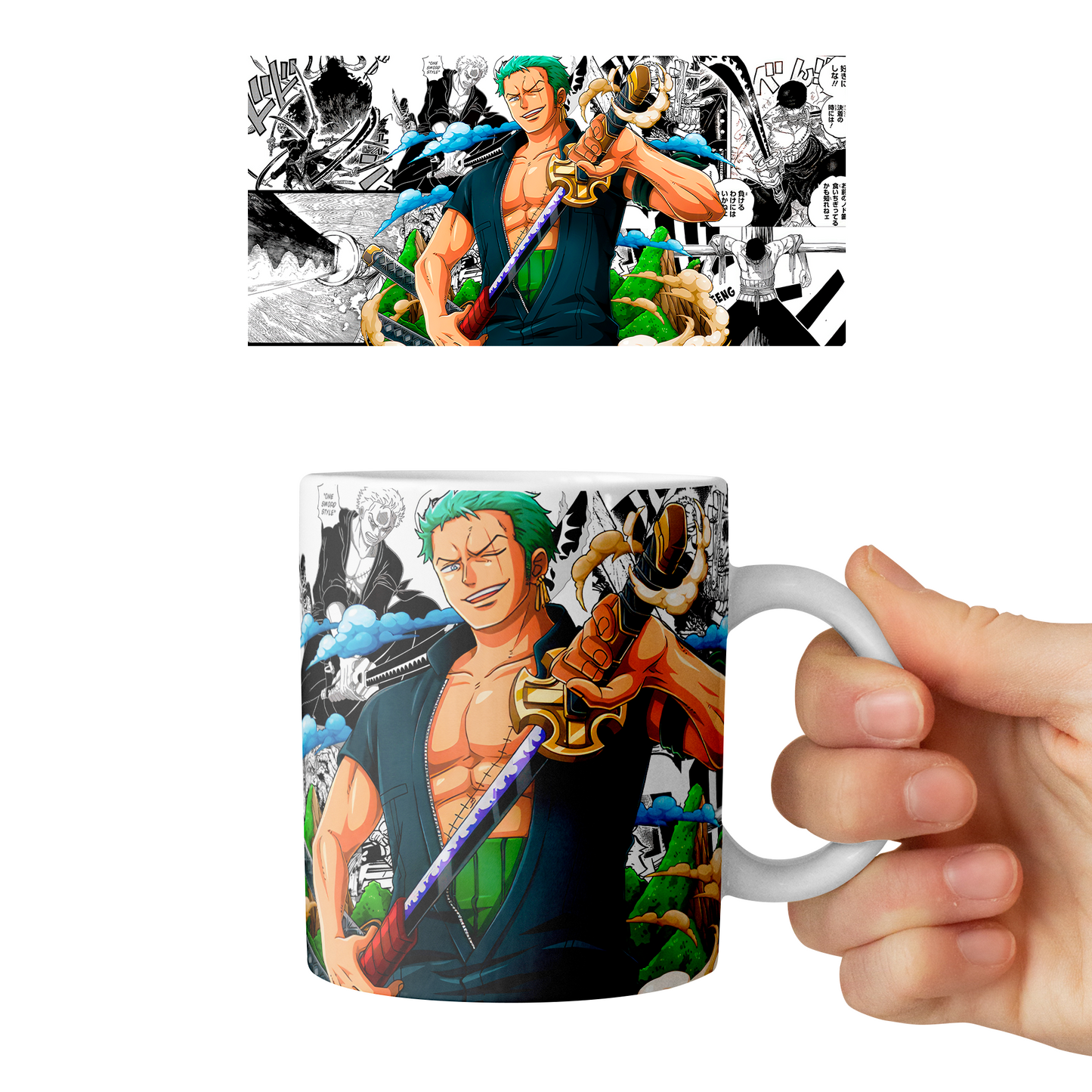 Taza 11 oz Roronoa Zoro - D6 (One Piece)