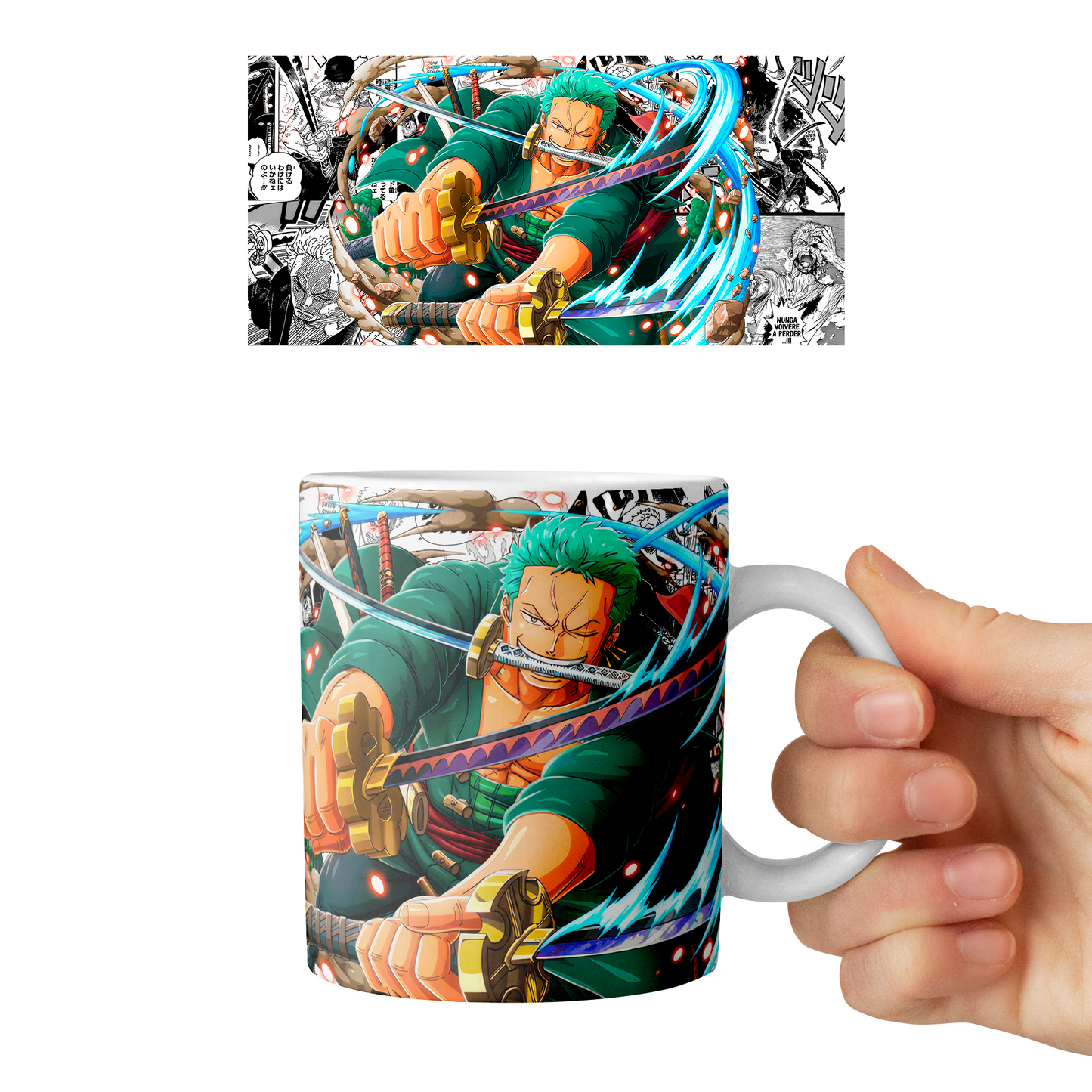 Taza 11 oz Roronoa Zoro - D7 (One Piece)