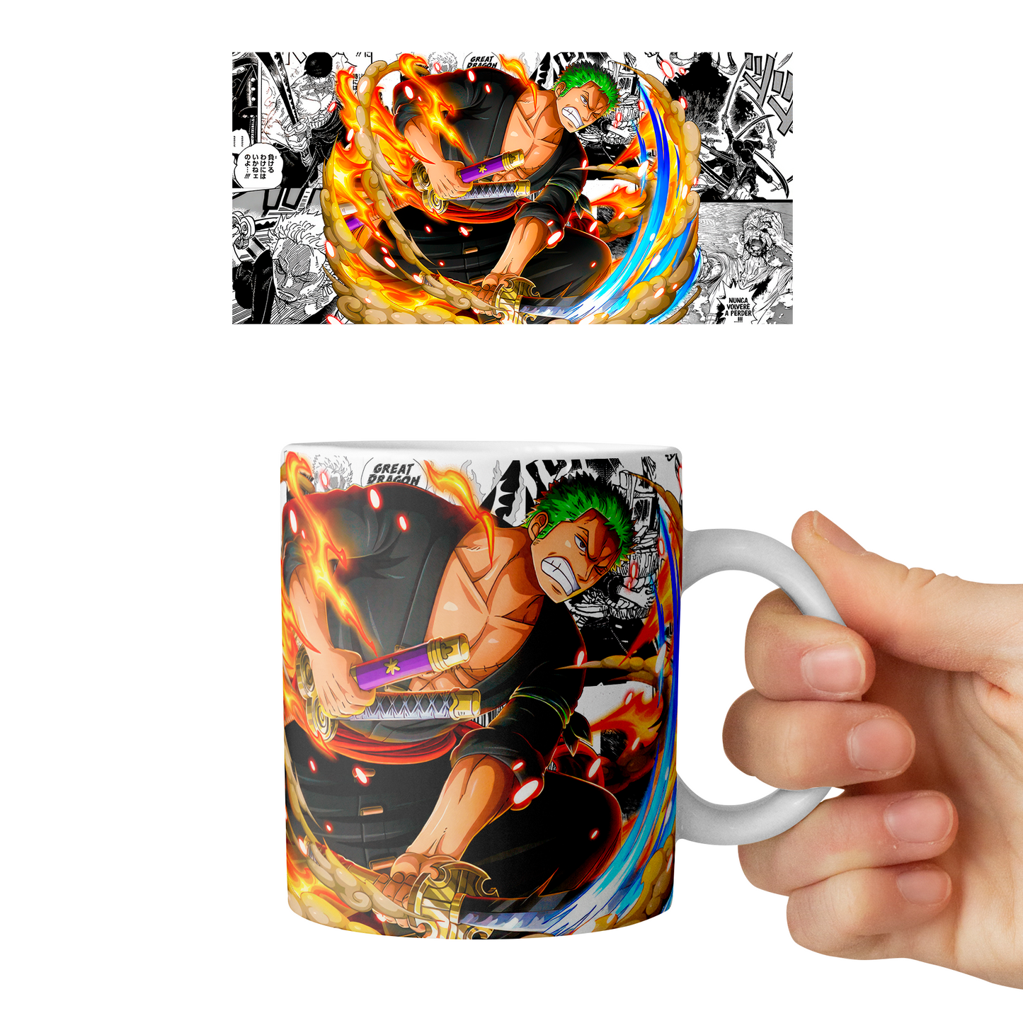 Taza 11 oz Roronoa Zoro - D8 (One Piece)