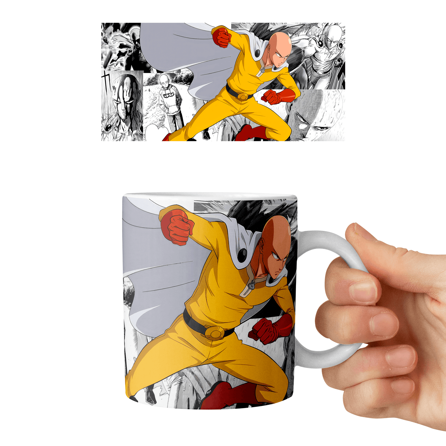 Taza 11 oz Saitama - D11 (One Punch Man)