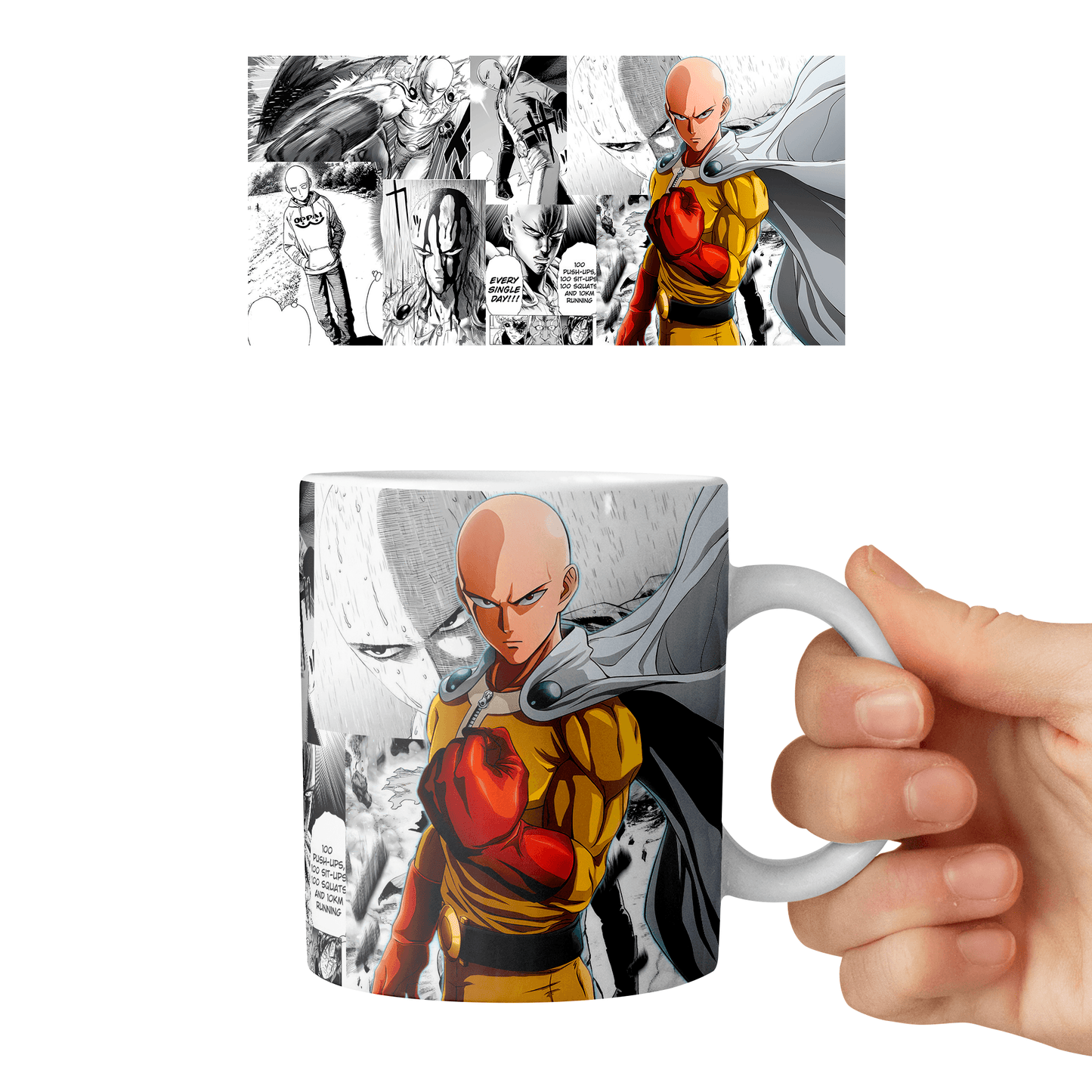 Taza 11 oz Saitama - D3 (One Punch Man)