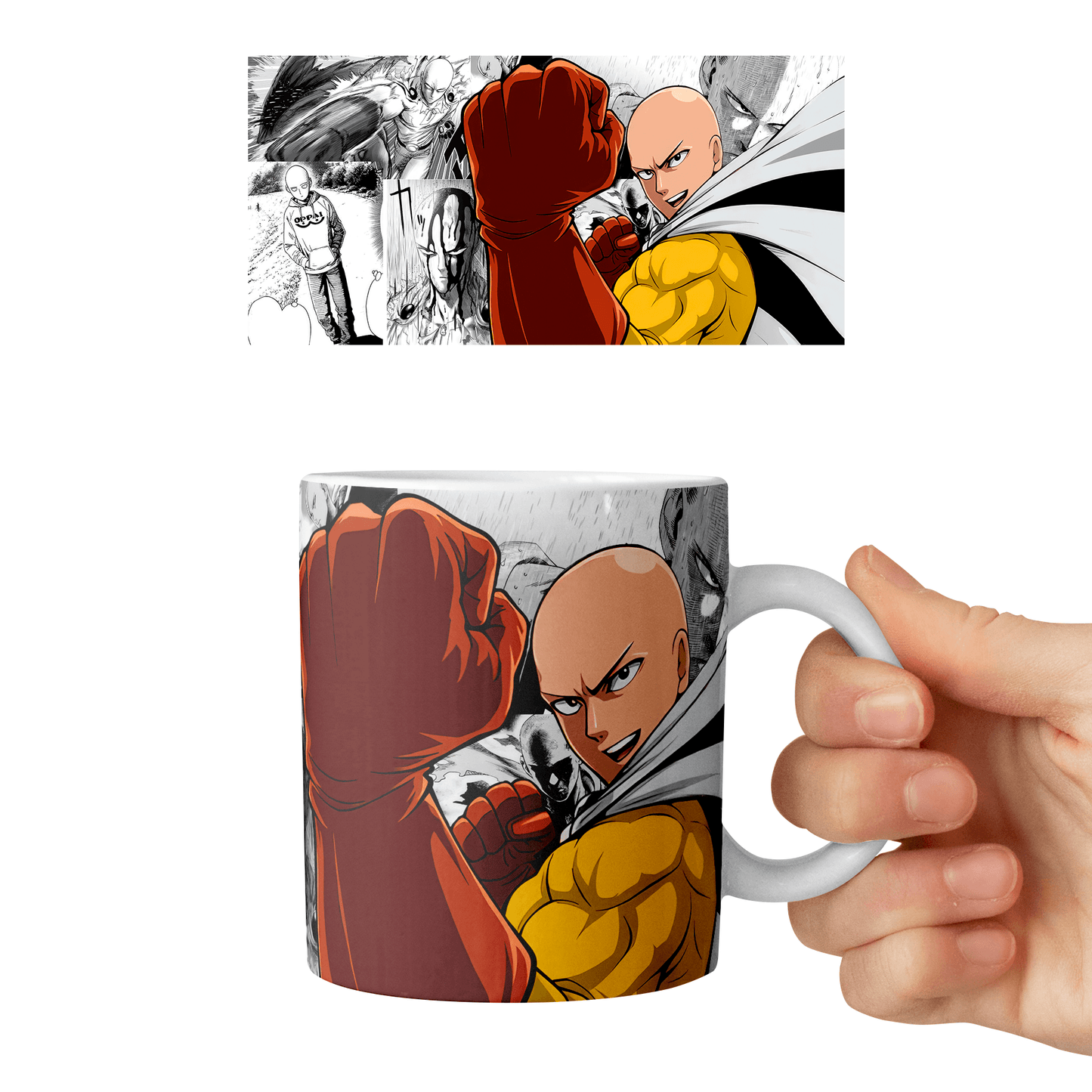 Taza 11 oz Saitama - D5 (One Punch Man)