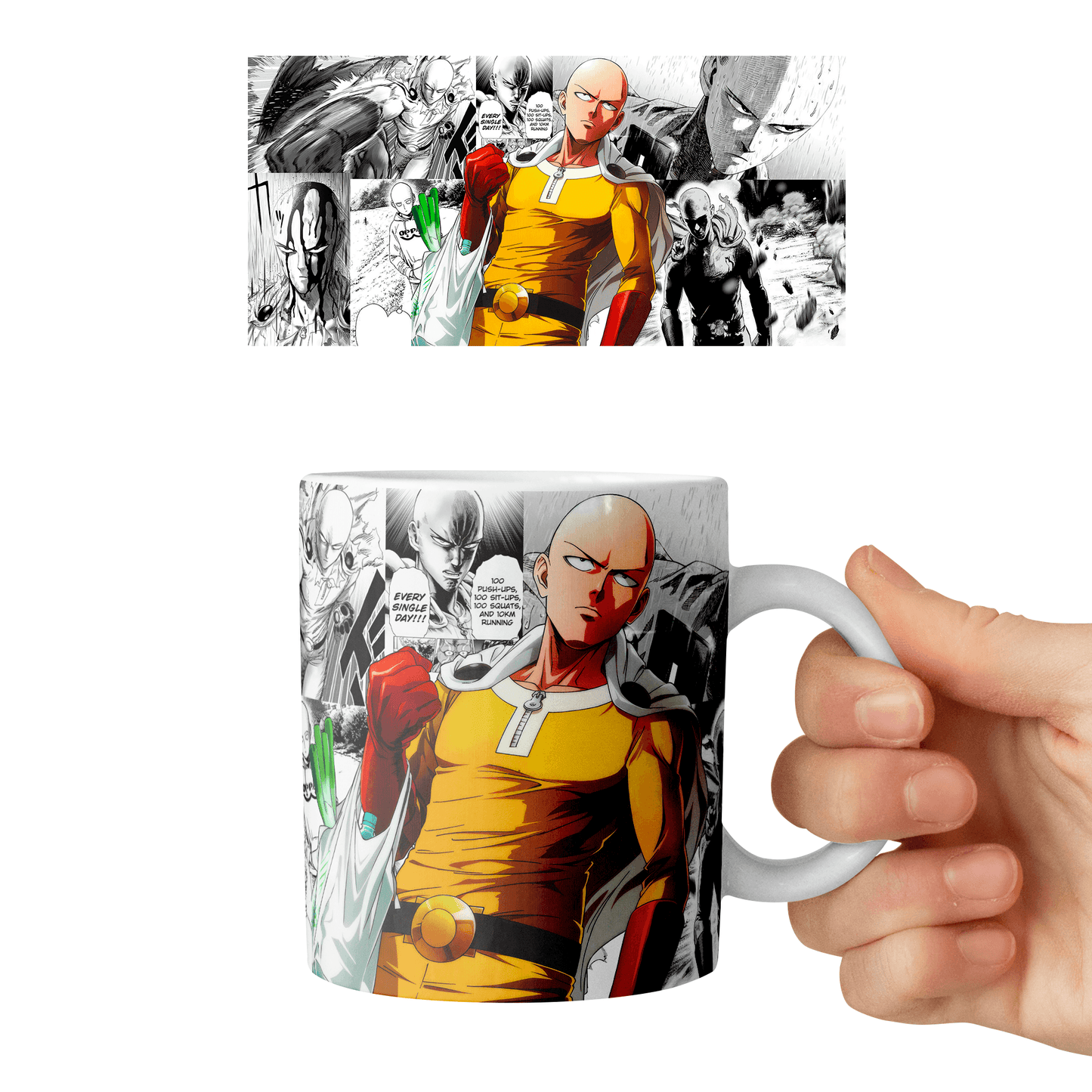 Taza 11 oz Saitama - D8 (One Punch Man)