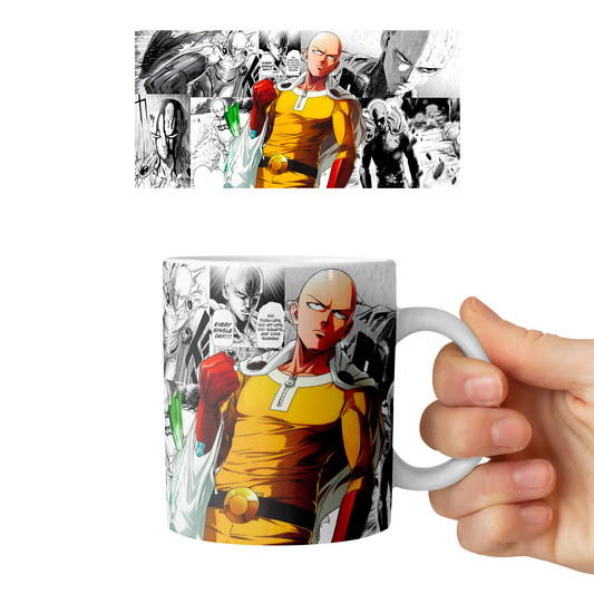 Taza 11 oz Saitama - D8 (One Punch Man)