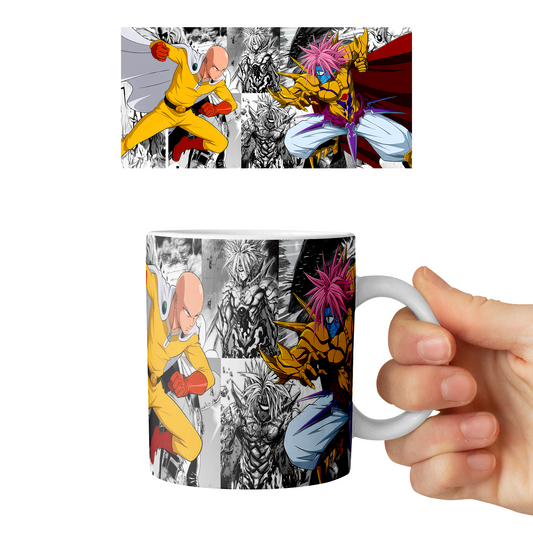 Taza 11 oz Saitama x Boros - D1 (One Punch Man)