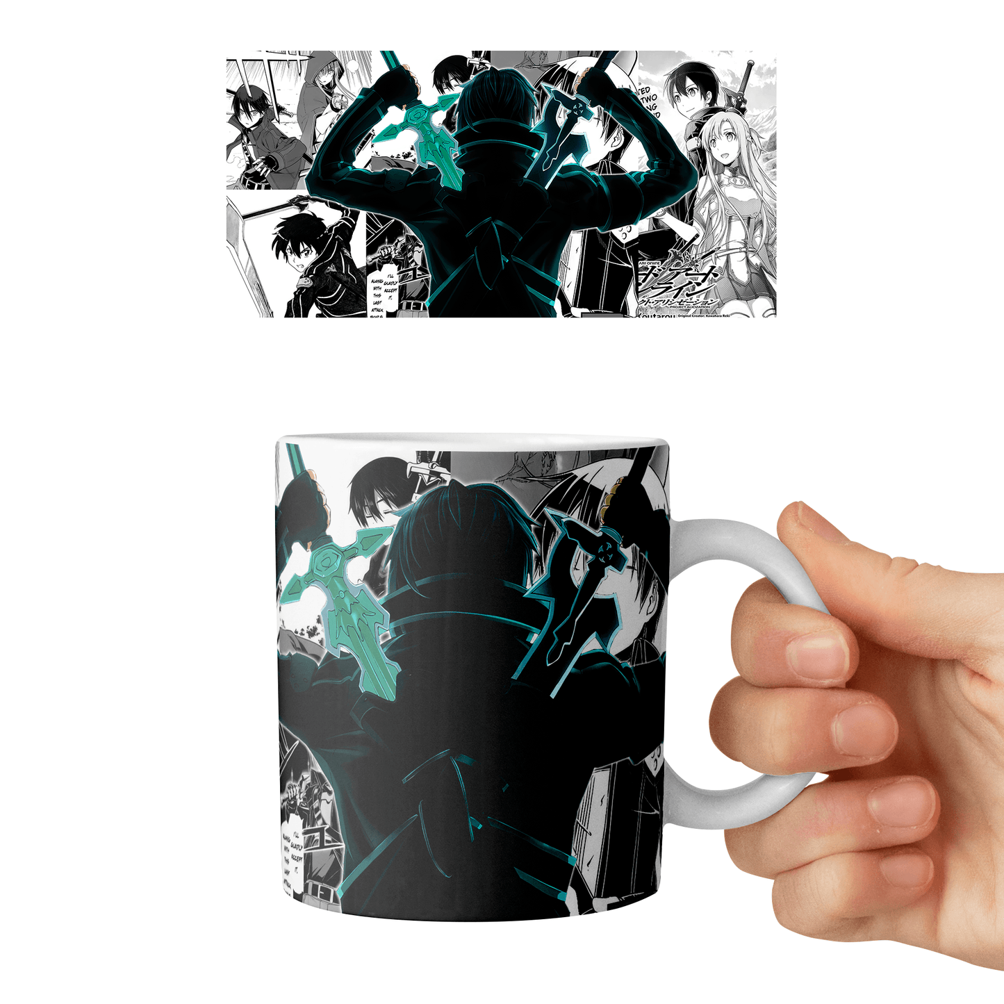 Taza 11 oz Kirito - D3 (Sword Art Online)