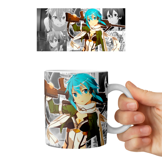 Taza 11 oz Sinon - D6 (Sword Art Online)