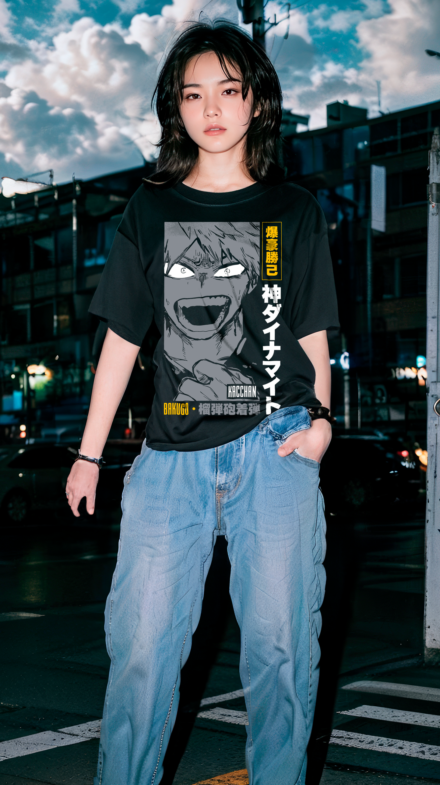 Playera Bakugo - D2 (Corte Overzise y Corte Regular)