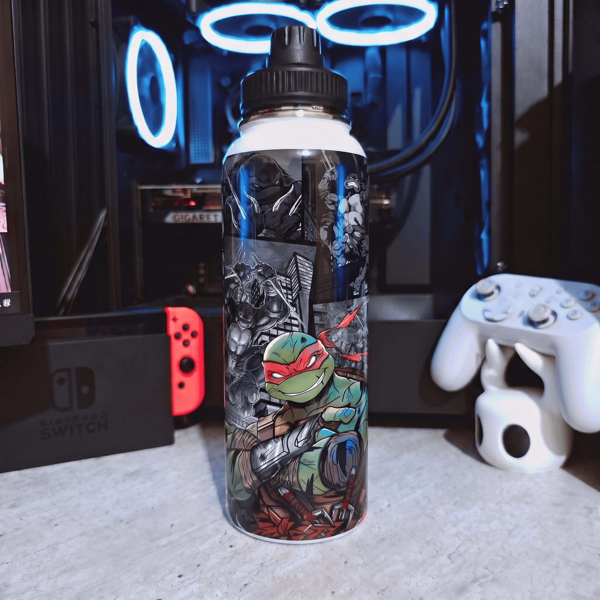Botella De Agua Tortuga Ninja Banda Naranja (Mikey) - 1.2 L - Kiracases by Pulso creativo