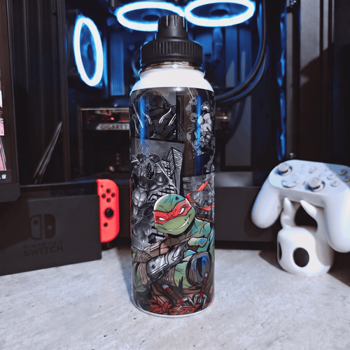 Botella De Agua Tortuga Ninja Banda Naranja (Mikey) - 1.2 L - Kiracases by Pulso creativo