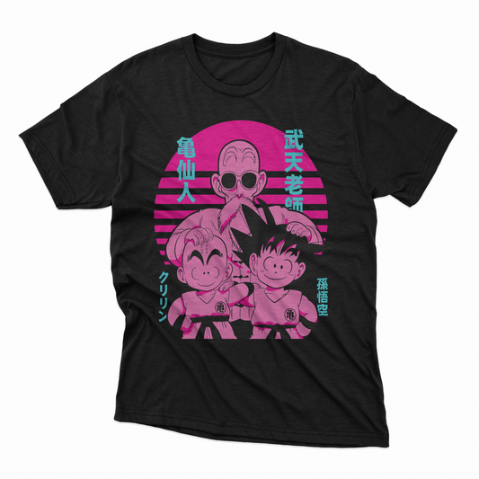 Playera Goku x Roshi x Krillin - D1 (Corte Overzise y Corte Regular)