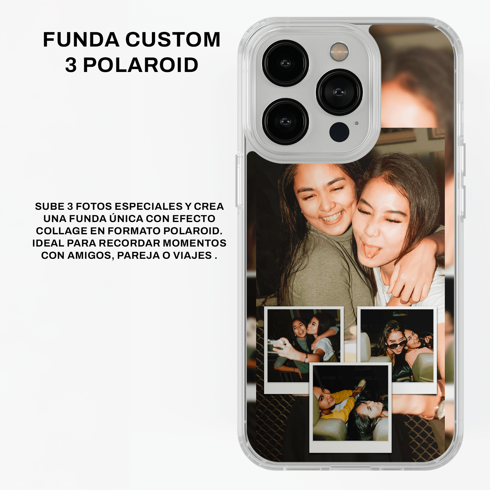 Funda Personalizada, Collage 3 Polaroid - Kiracases by Pulso creativo