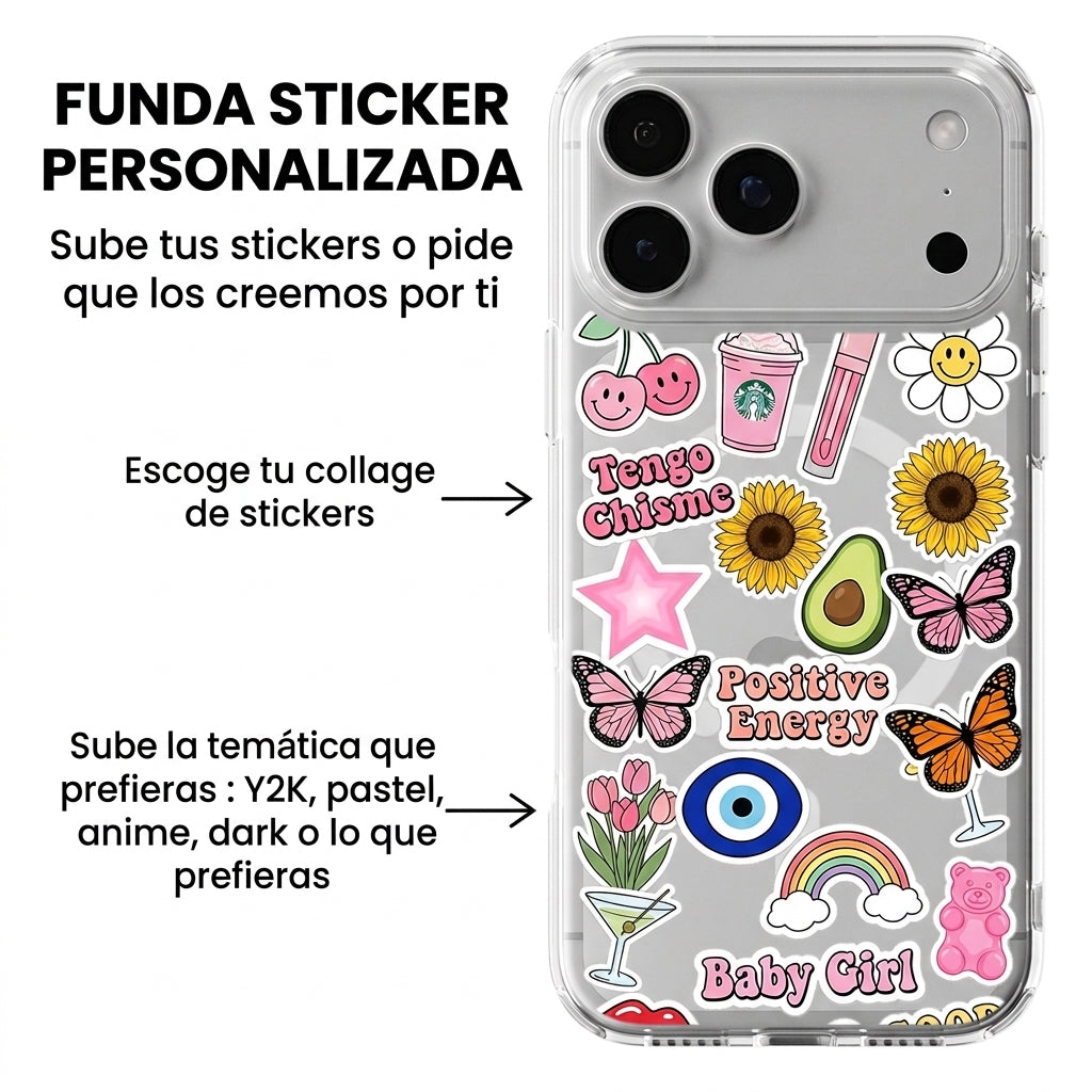 Funda Sticker Personalizada Y2K Anime Pastel | Kira Cases