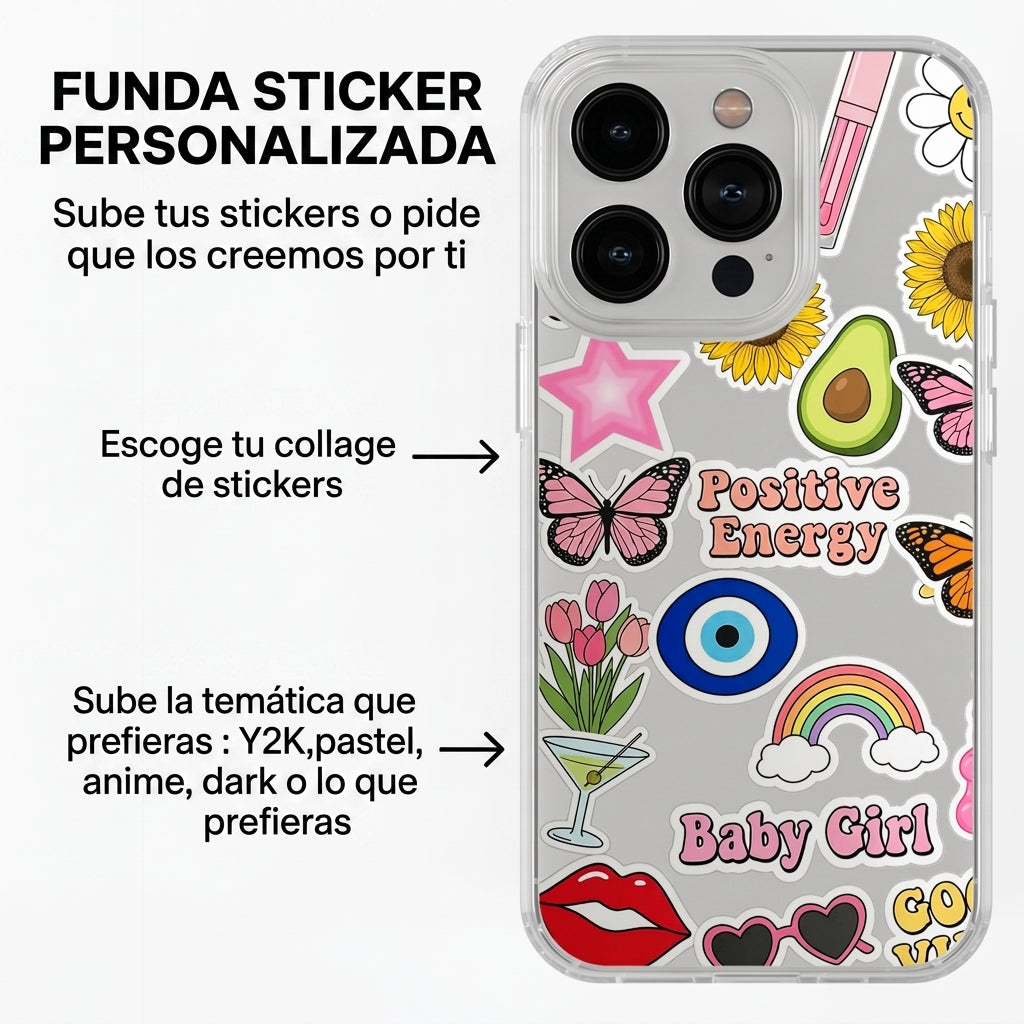 Funda Sticker Personalizada Y2K Anime Pastel | Kira Cases