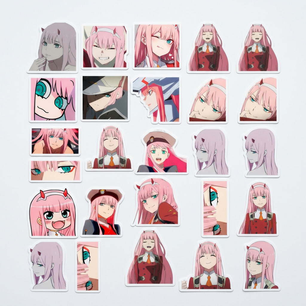 Set 40 Stickers Darling in the Franxx - Zero Two (02), Hiro y más | Envío Gratis