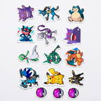 Set 40 Stickers Pokémon - Pikachu, Charizard, Eevee y más | Envío Gratis