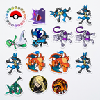 Set 40 Stickers Pokémon - Pikachu, Charizard, Eevee y más | Envío Gratis